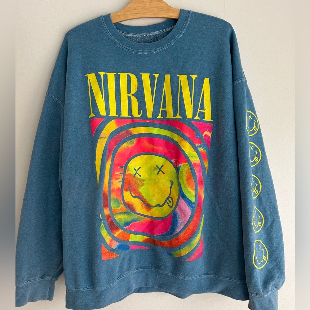 Urban Outfitters Nirvana Blue sweatshirt